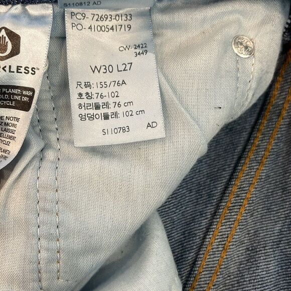 Levi's Ribcage Straight Ankle Distressed Dark Blue Jeans Sz 30 - Picture 13 of 16